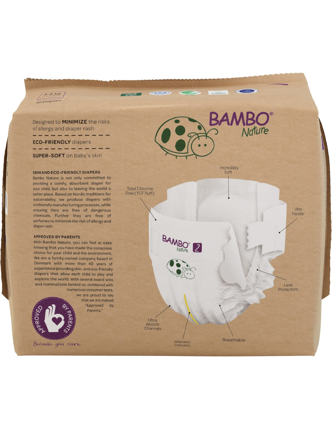 Pañales ecológicos para bebé – Bambo Nature- Talla 2- 30 unidades