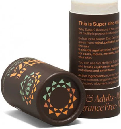 Protector Solar Super Zinc en stick 45gr SPF30- Natural y en envase biodegradable