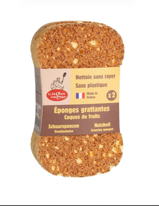 Estropajo - juego de 2 esponjas ecológicas fregar celulosa y cáscaras de fruta