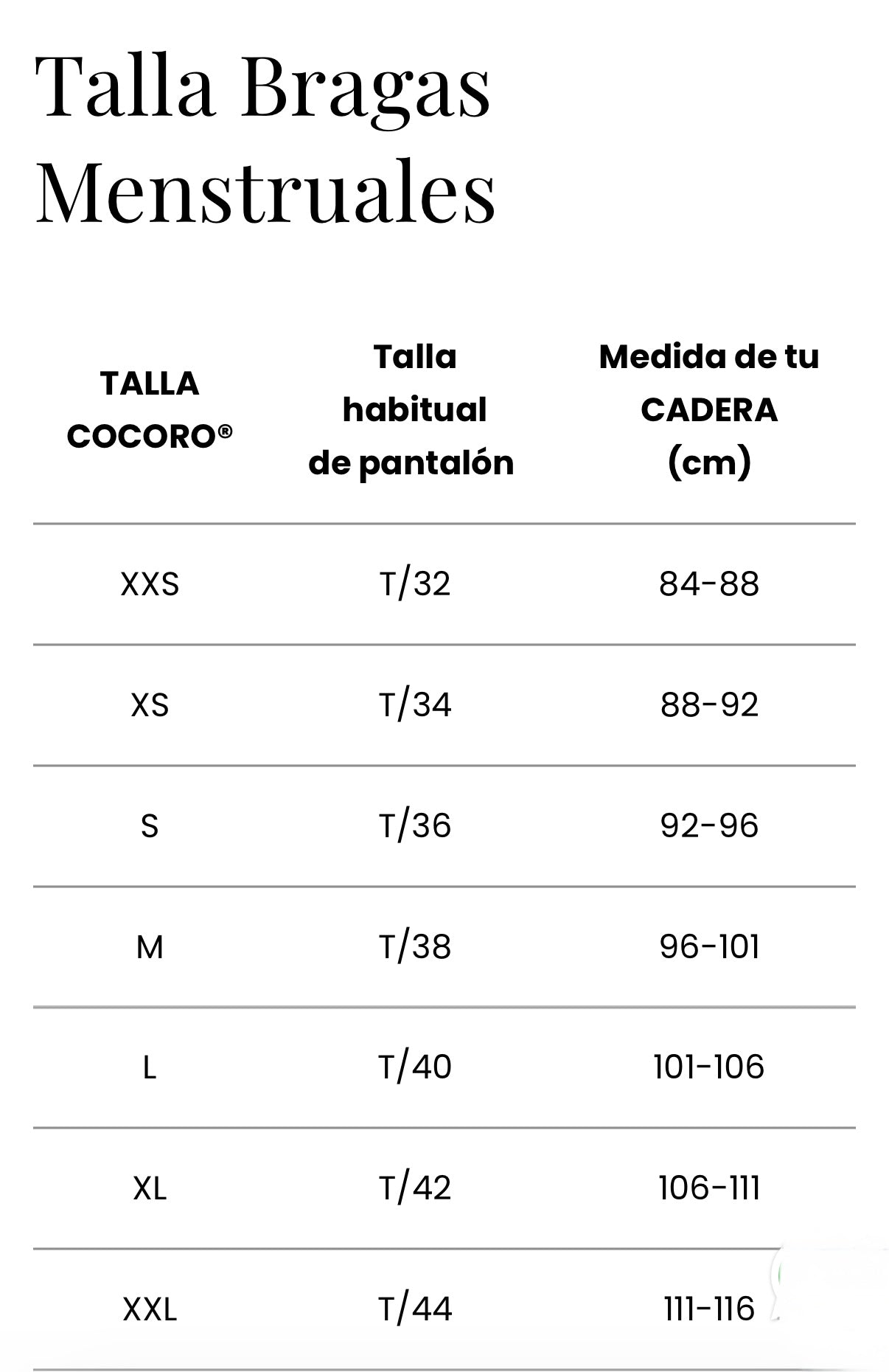 Braga menstrual Cocoro Essence absorción media - Talla XL/XXL