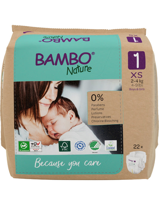 Pañales ecológicos para bebé – Bambo Nature- Talla 1- 22 unidades